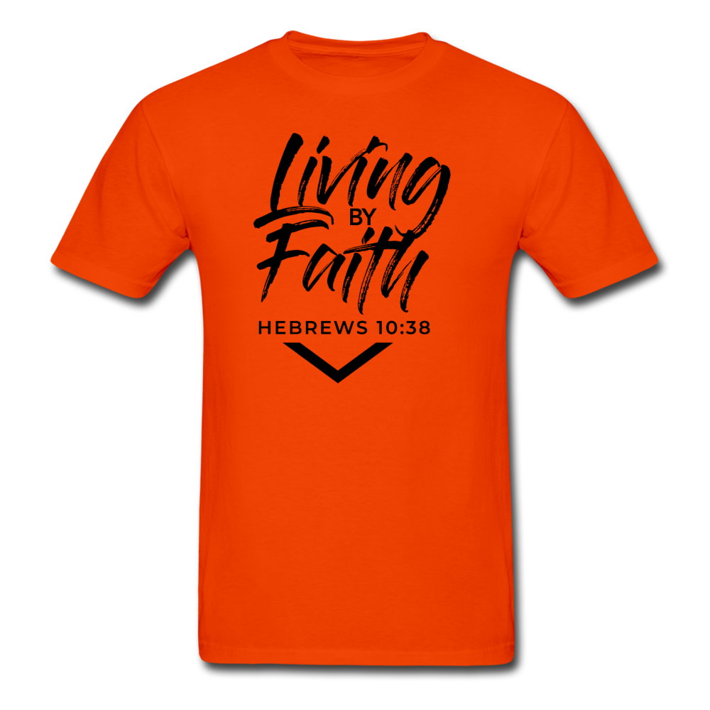 LIVING BY FAITH (Unisex Gildan Ultra Cotton Adult T-Shirt) - orange