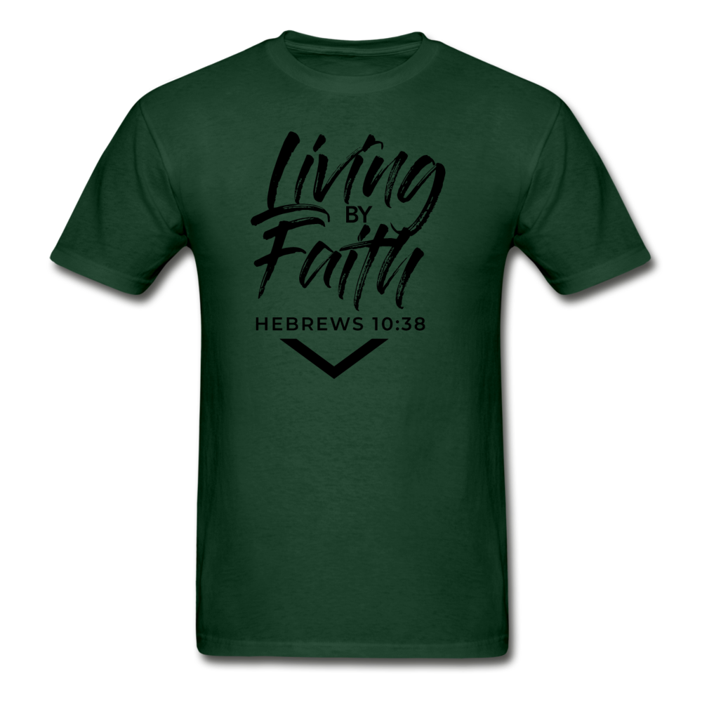 LIVING BY FAITH (Unisex Gildan Ultra Cotton Adult T-Shirt) - forest green