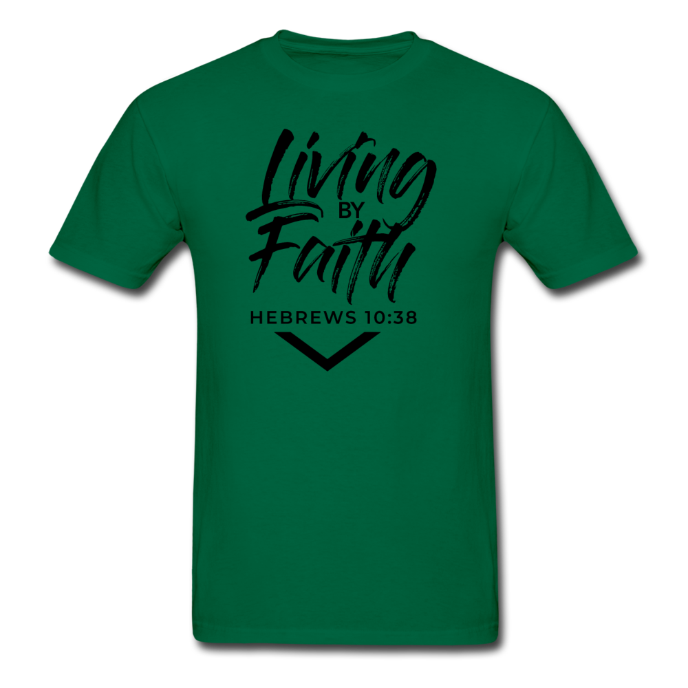 LIVING BY FAITH (Unisex Gildan Ultra Cotton Adult T-Shirt) - bottlegreen