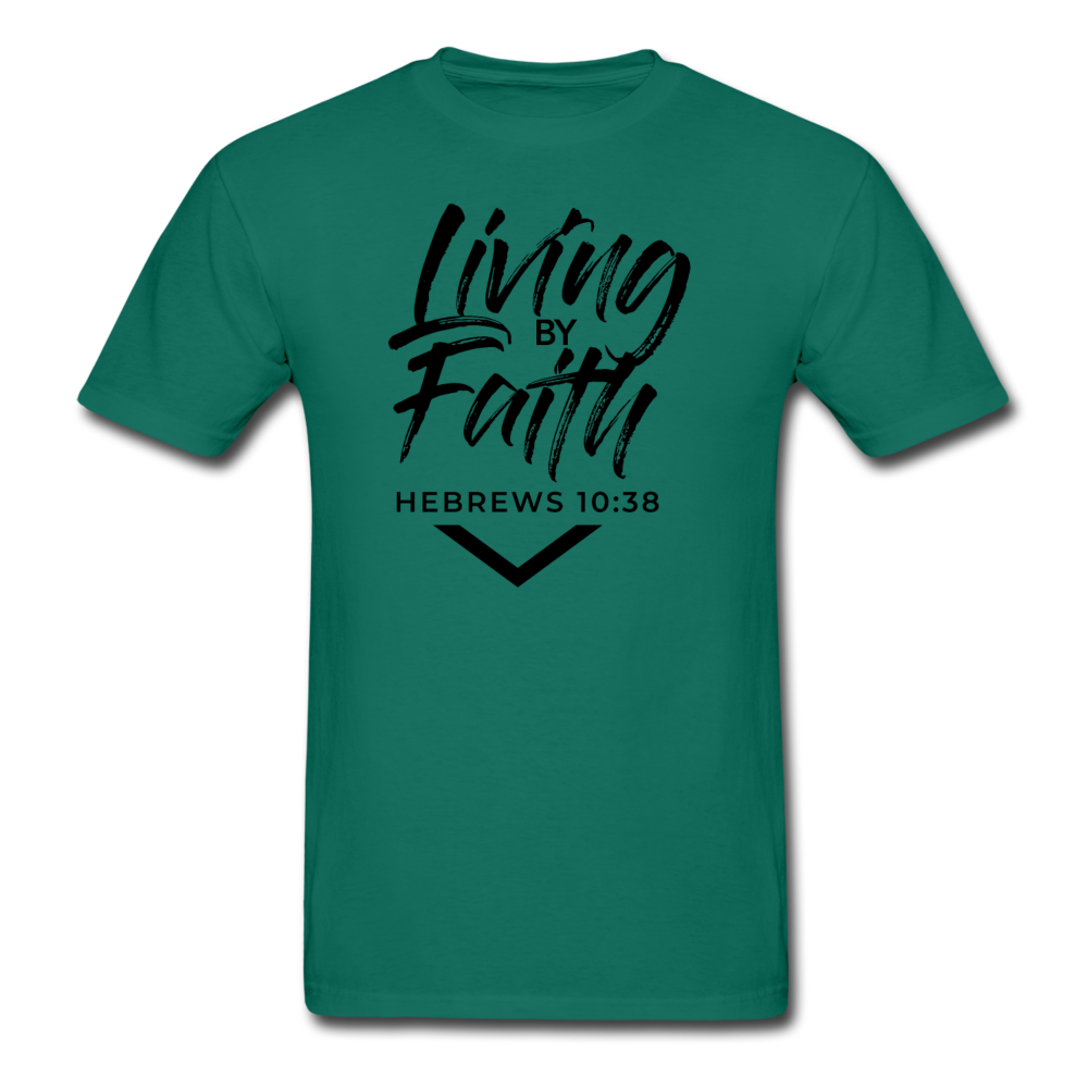 LIVING BY FAITH (Unisex Gildan Ultra Cotton Adult T-Shirt) - petrol