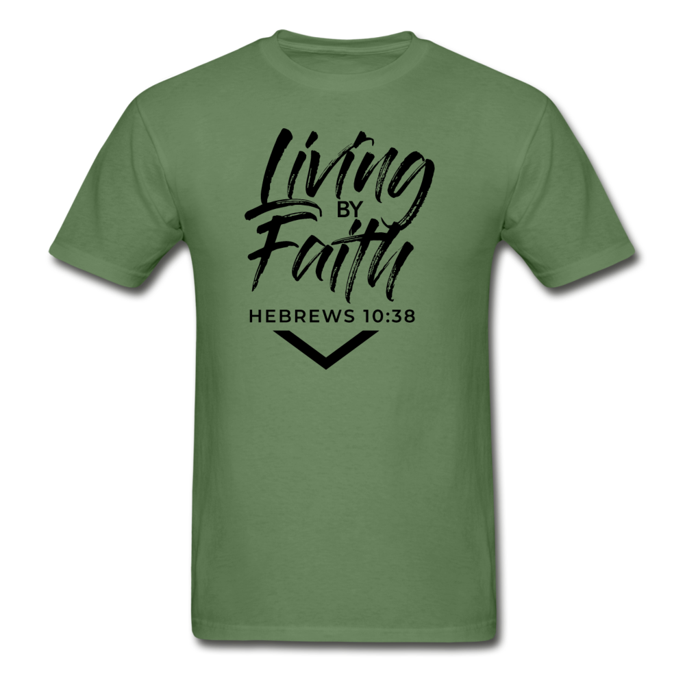 LIVING BY FAITH (Unisex Gildan Ultra Cotton Adult T-Shirt) - military green