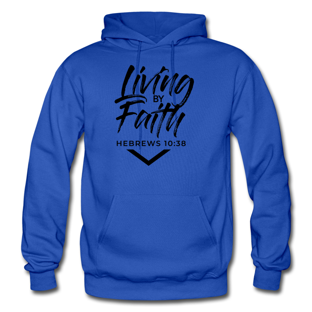 LIVING BY FAITH (Adult With Black Font) - royal blue