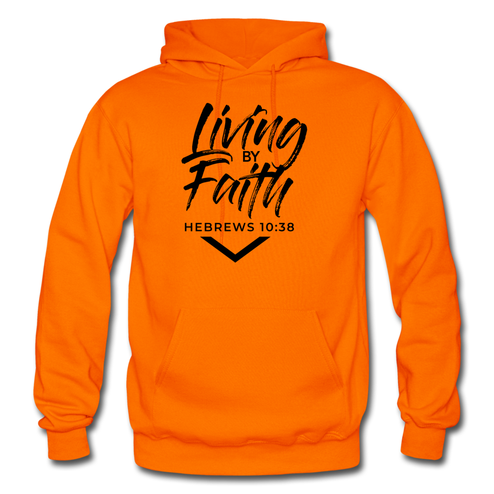 LIVING BY FAITH (Adult With Black Font) - orange