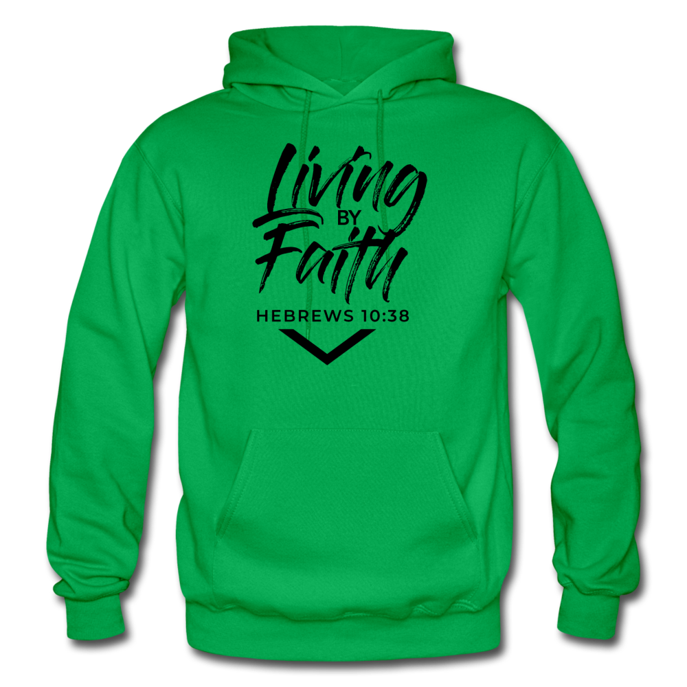 LIVING BY FAITH (Adult With Black Font) - kelly green