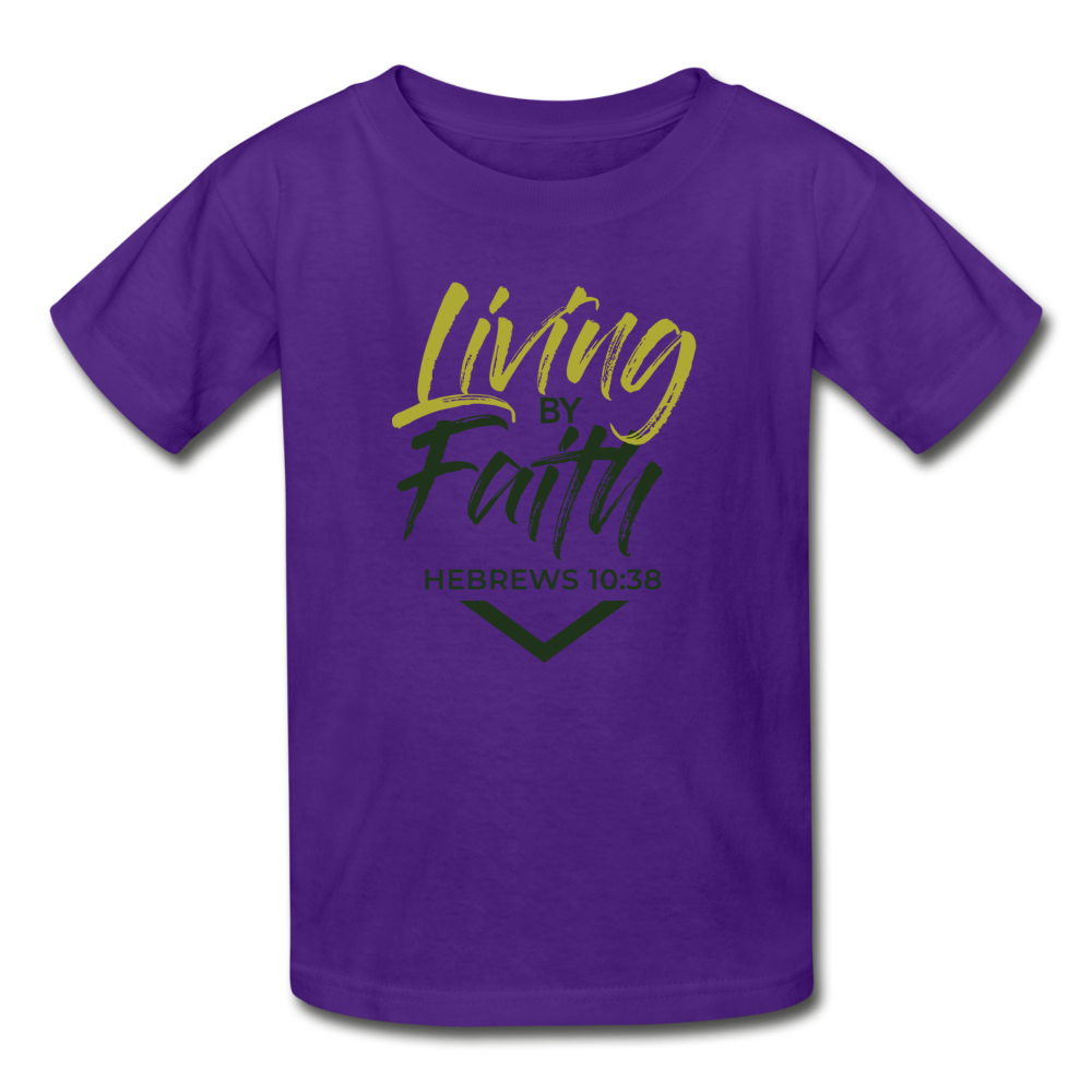 LIVING BY FAITH (Youth T-Shirt) - purple