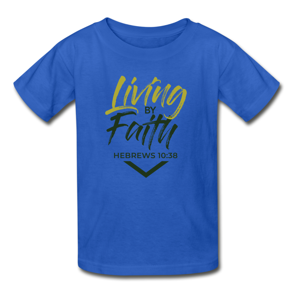 LIVING BY FAITH (Youth T-Shirt) - royal blue
