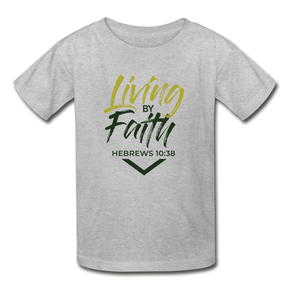 LIVING BY FAITH (Youth T-Shirt) - heather gray