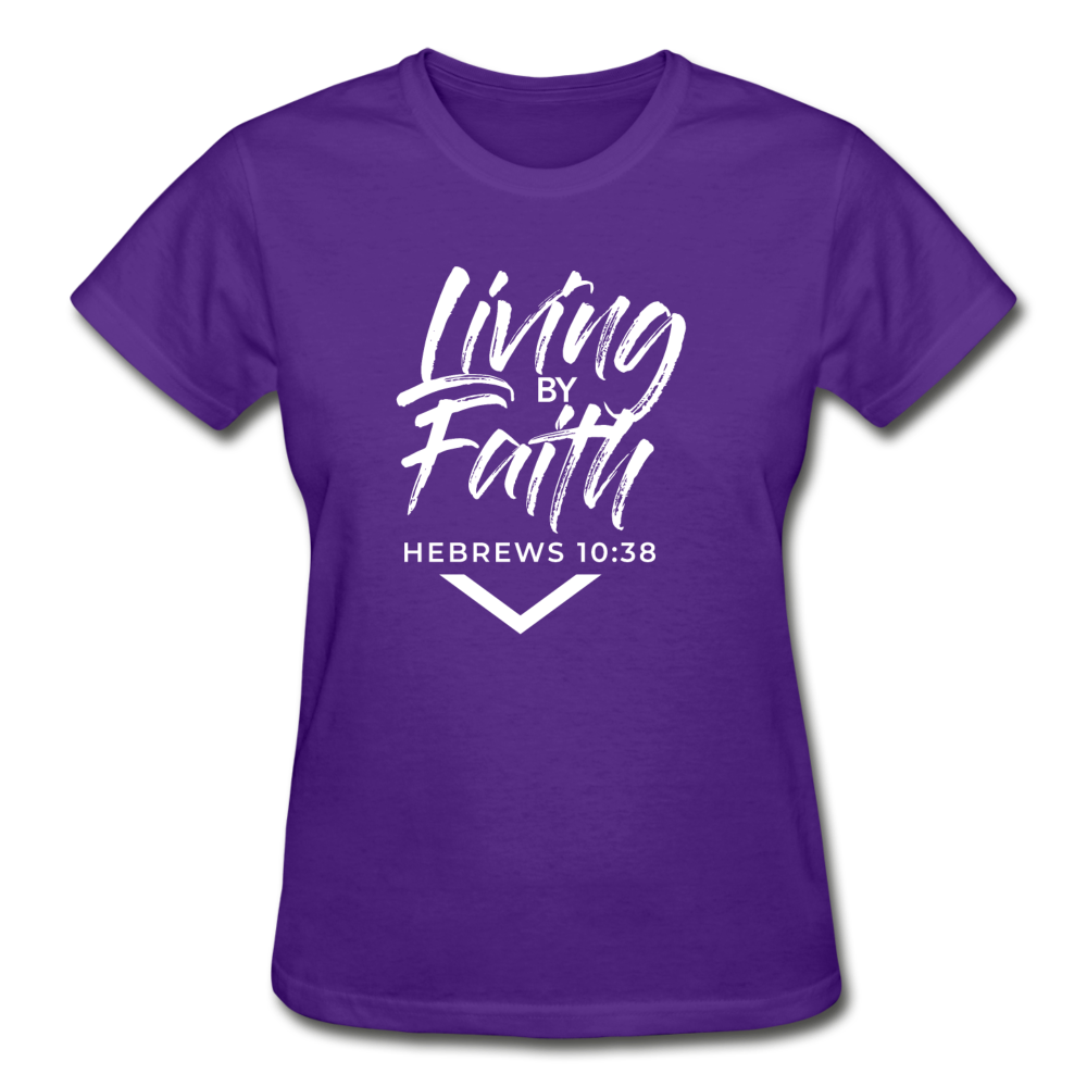 LIVING BY FAITH (Ladies T-Shirt) - purple