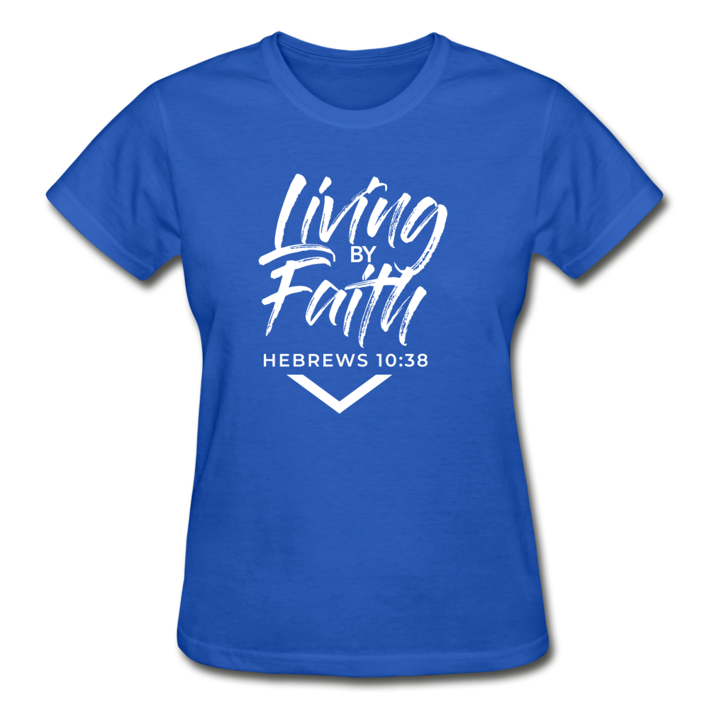 LIVING BY FAITH (Ladies T-Shirt) - royal blue