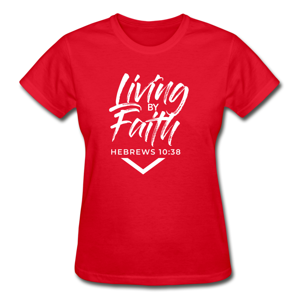 LIVING BY FAITH (Ladies T-Shirt) - red