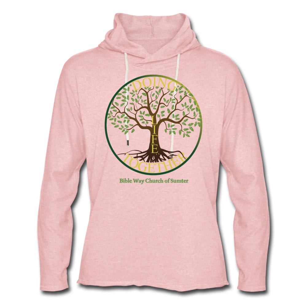 DOING LIFE TOGETHER (Unisex Lightweight Terry Hoodie) - cream heather pink