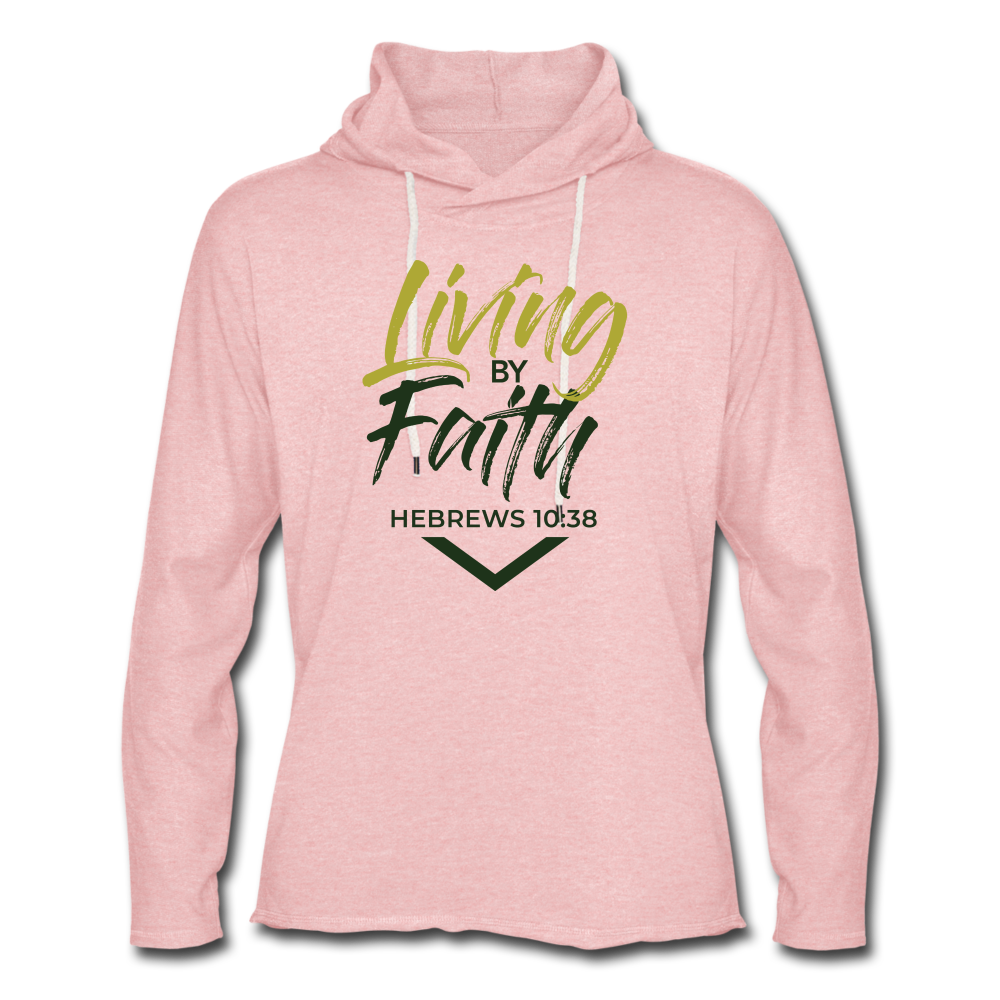 Unisex Lightweight Terry Hoodie - cream heather pink