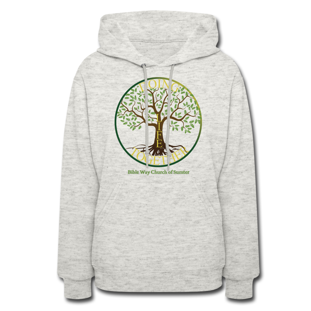 LIVING BY FAITH (Women's Hoodie) - heather oatmeal