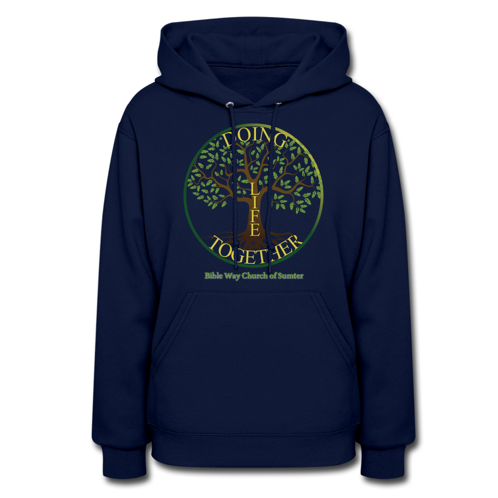 LIVING BY FAITH (Women's Hoodie) - navy