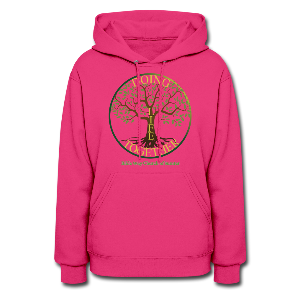 LIVING BY FAITH (Women's Hoodie) - fuchsia