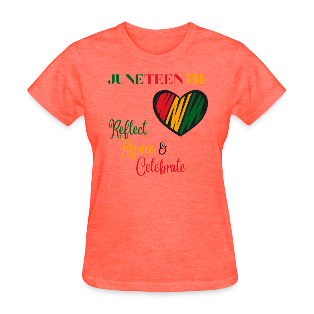 Juneteenth Women's T-Shirt - heather coral