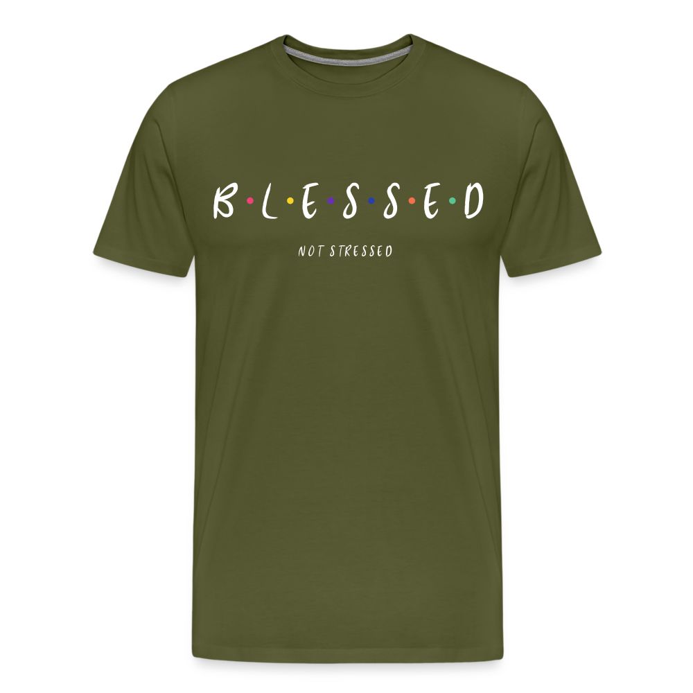 BLESSED NOT STRESSED (Unisex) - olive green