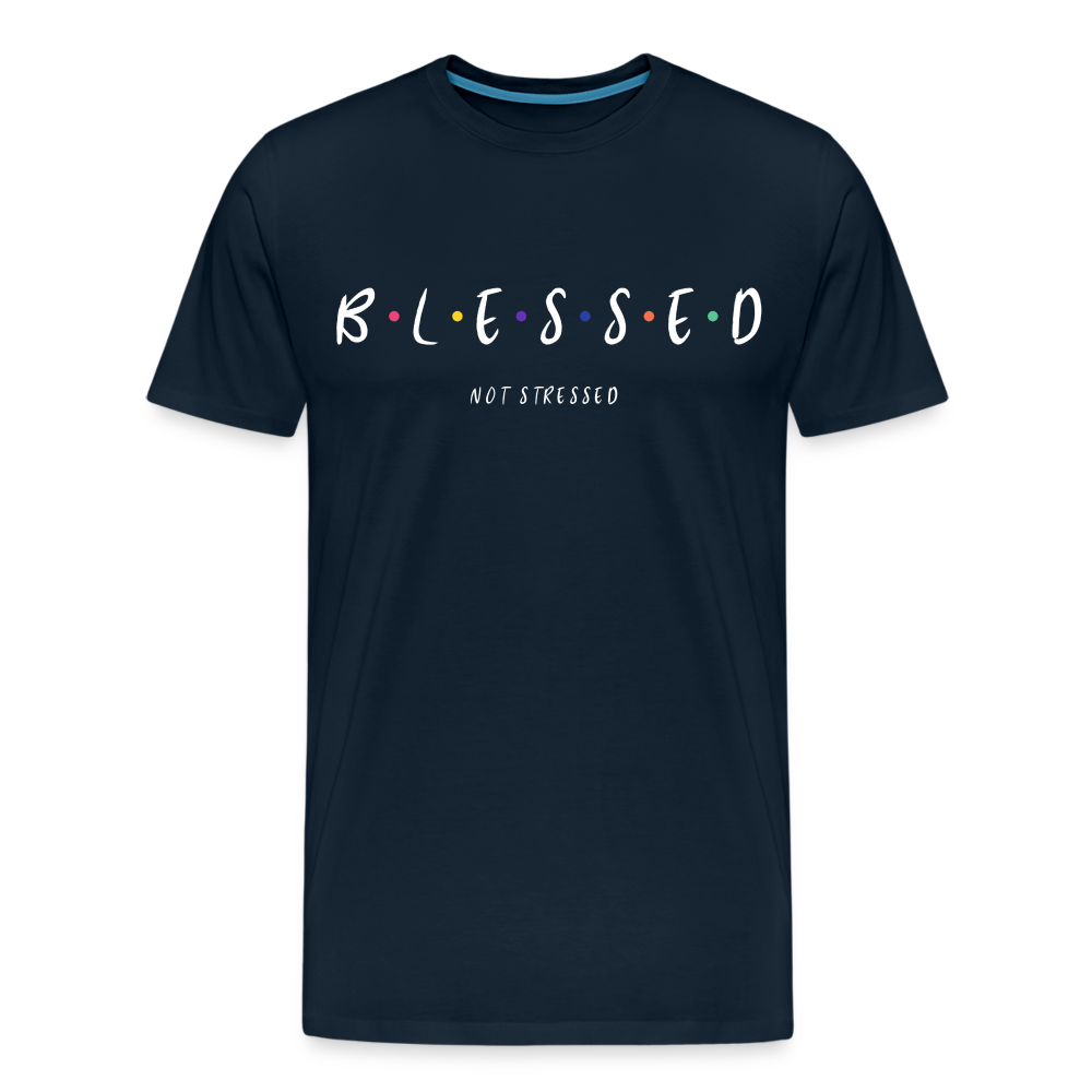BLESSED NOT STRESSED (Unisex) - deep navy