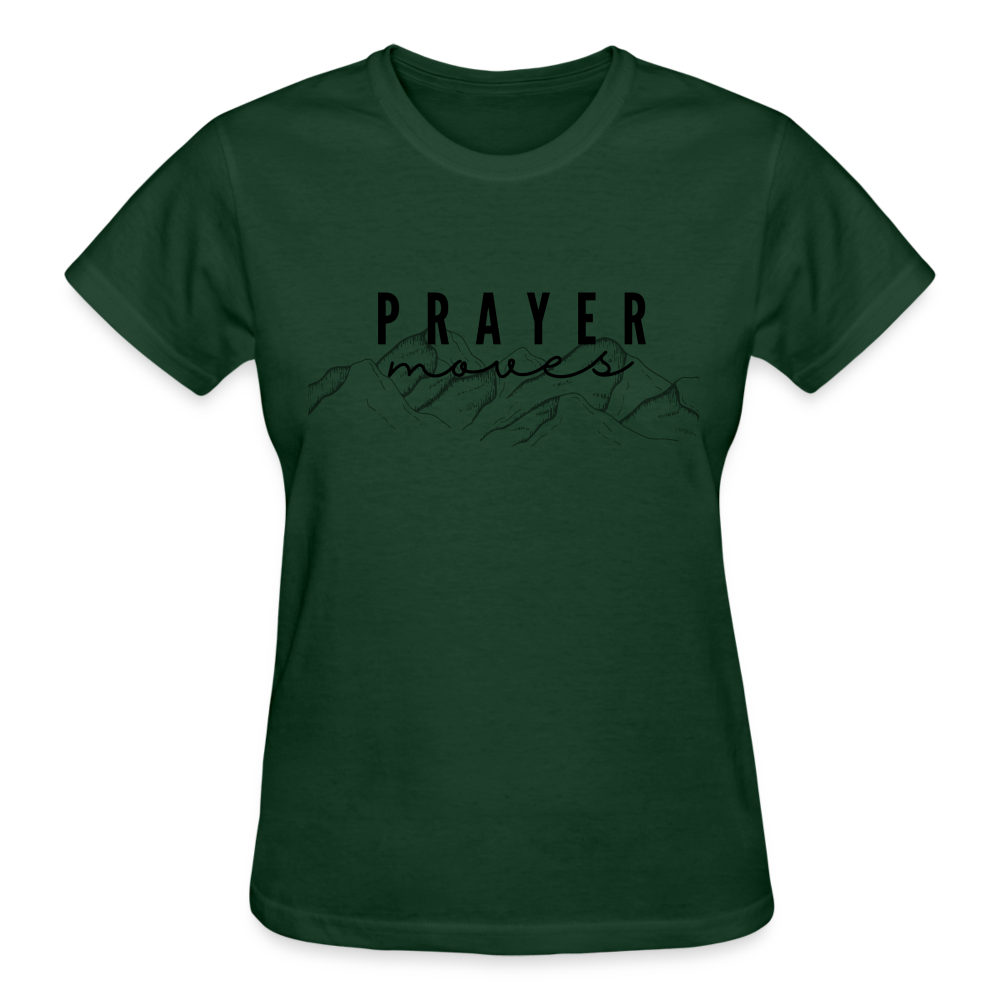 PRAYER MOVES MOUNTAINS (black font) - forest green