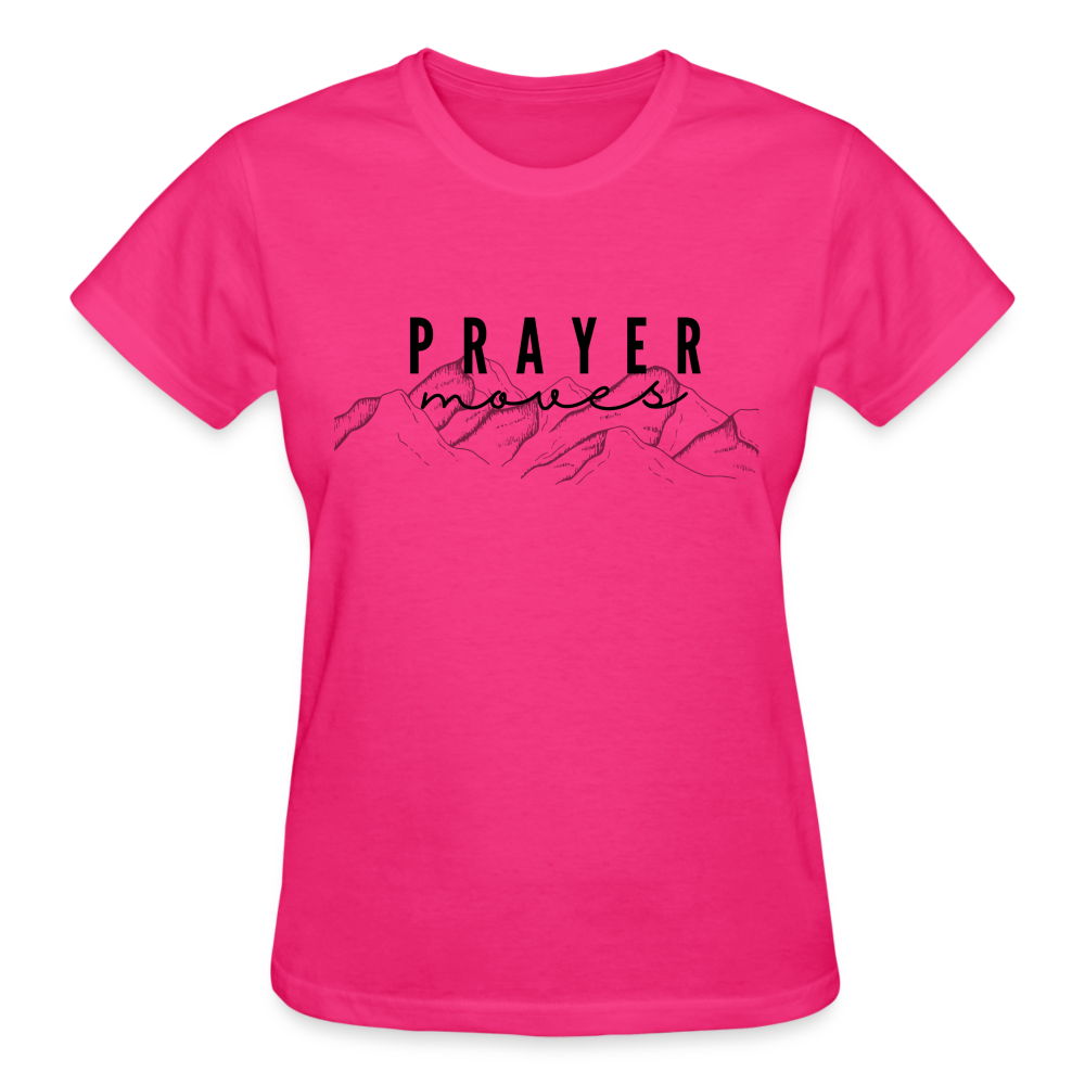 PRAYER MOVES MOUNTAINS (black font) - fuchsia