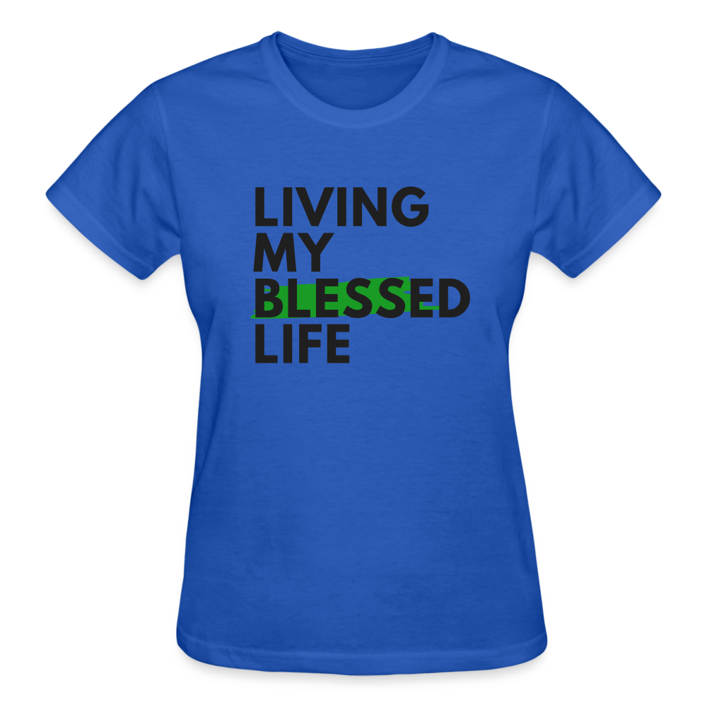 LIVING MY BLESSED LIFE (Fitted) - royal blue