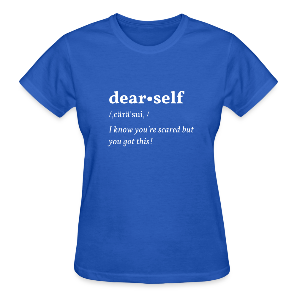 DEAR SELF: I KNOW YOU'RE SCARED... - royal blue