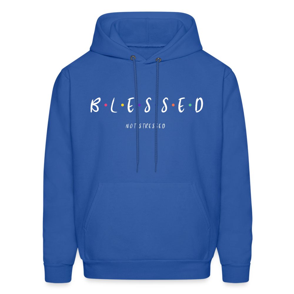 BLESSED NOT STRESSED Unisex Hoodie - royal blue
