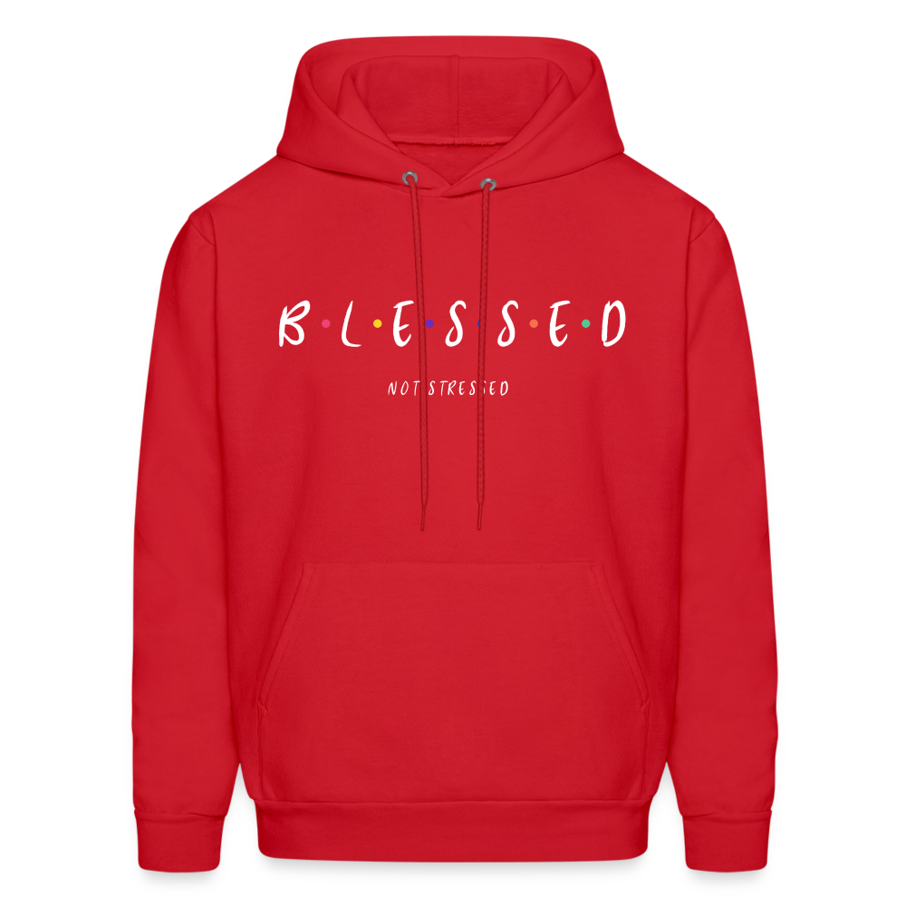 BLESSED NOT STRESSED Unisex Hoodie - red
