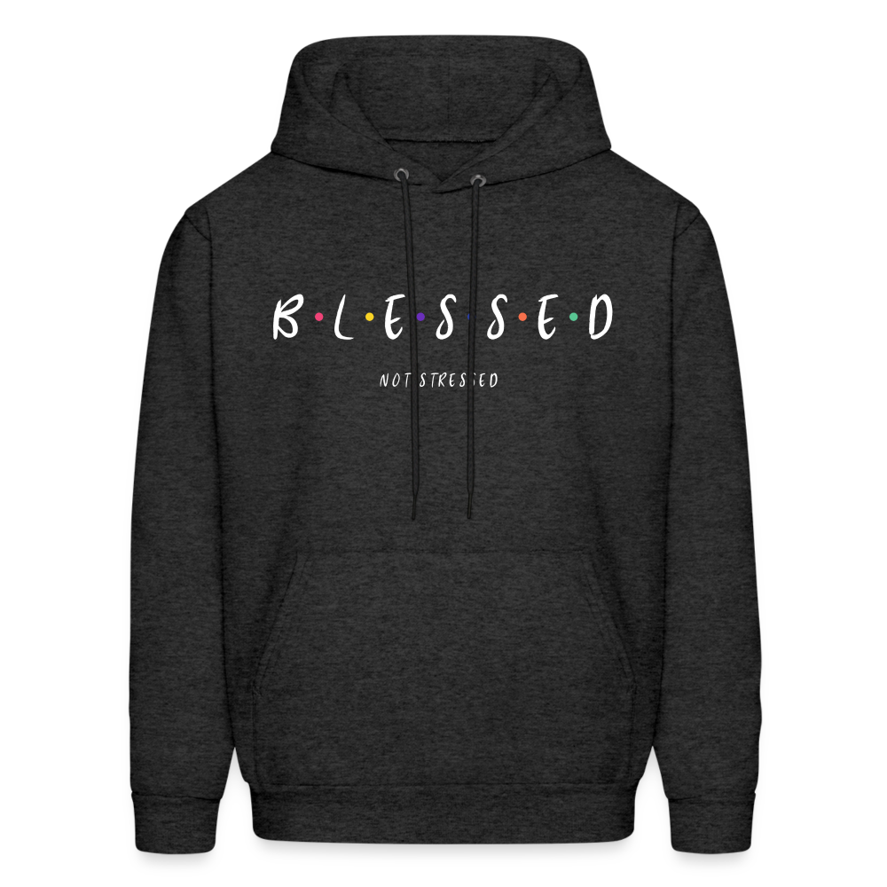 BLESSED NOT STRESSED Unisex Hoodie - charcoal grey